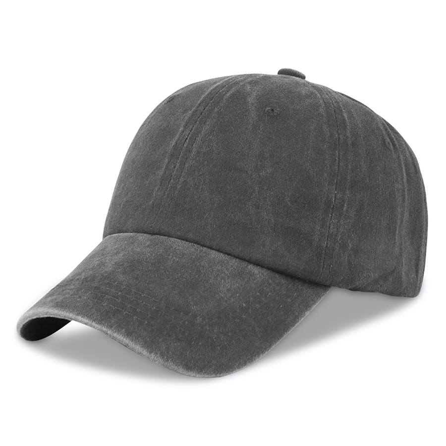 Stock Washed Cotton 6-Panel Baseball Cap w/ D-Ring Metal 35