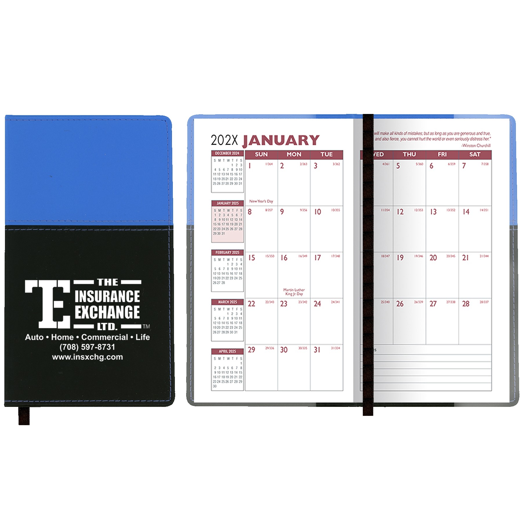 Mystic Series Soft Cover 2 Tone Vinyl Monthly Planner / 2 Color 4