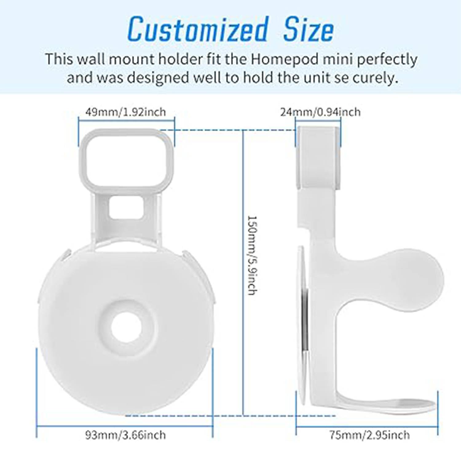 Apple Homepod Mini Wall Mount Holder with Cord Management 4
