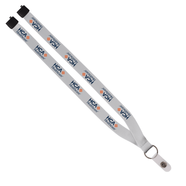 3/4" Polyester Lanyard with Sewn Silver Metal Split-Ring 6