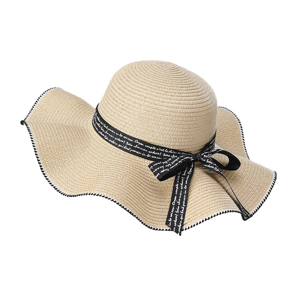 Women's bow straw sun hat 5