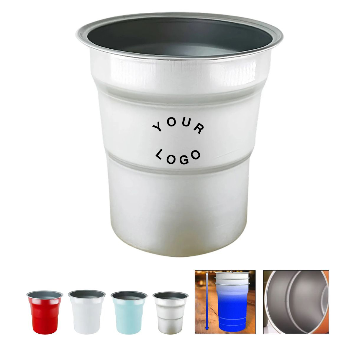 Eco Friendly Aluminum Party Cup 16oz Capacity 2