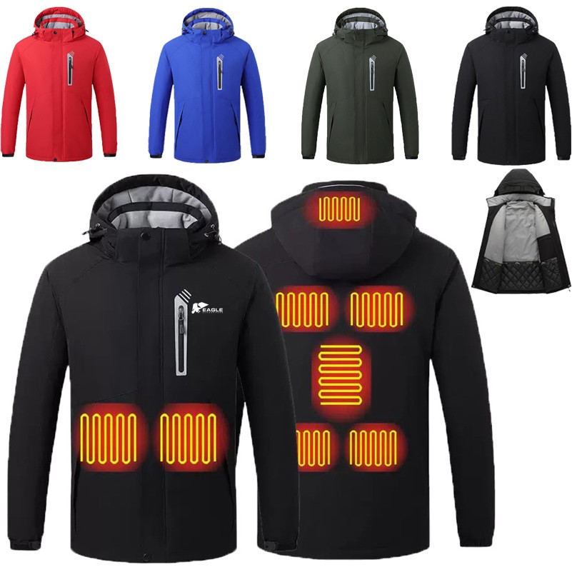 8 Heat Zones USB Charging Heating Jacket Warming Hoodie Coat Heated Jacket 4