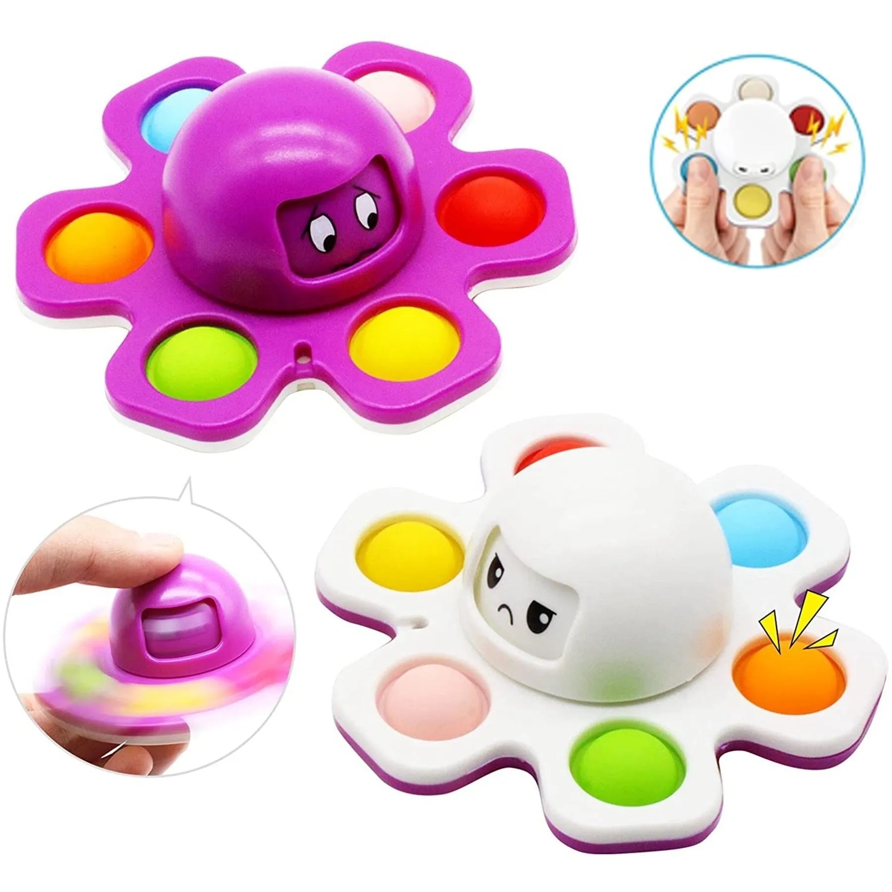 Fidget Spinner Face Changing Octopus Pop Toy 10