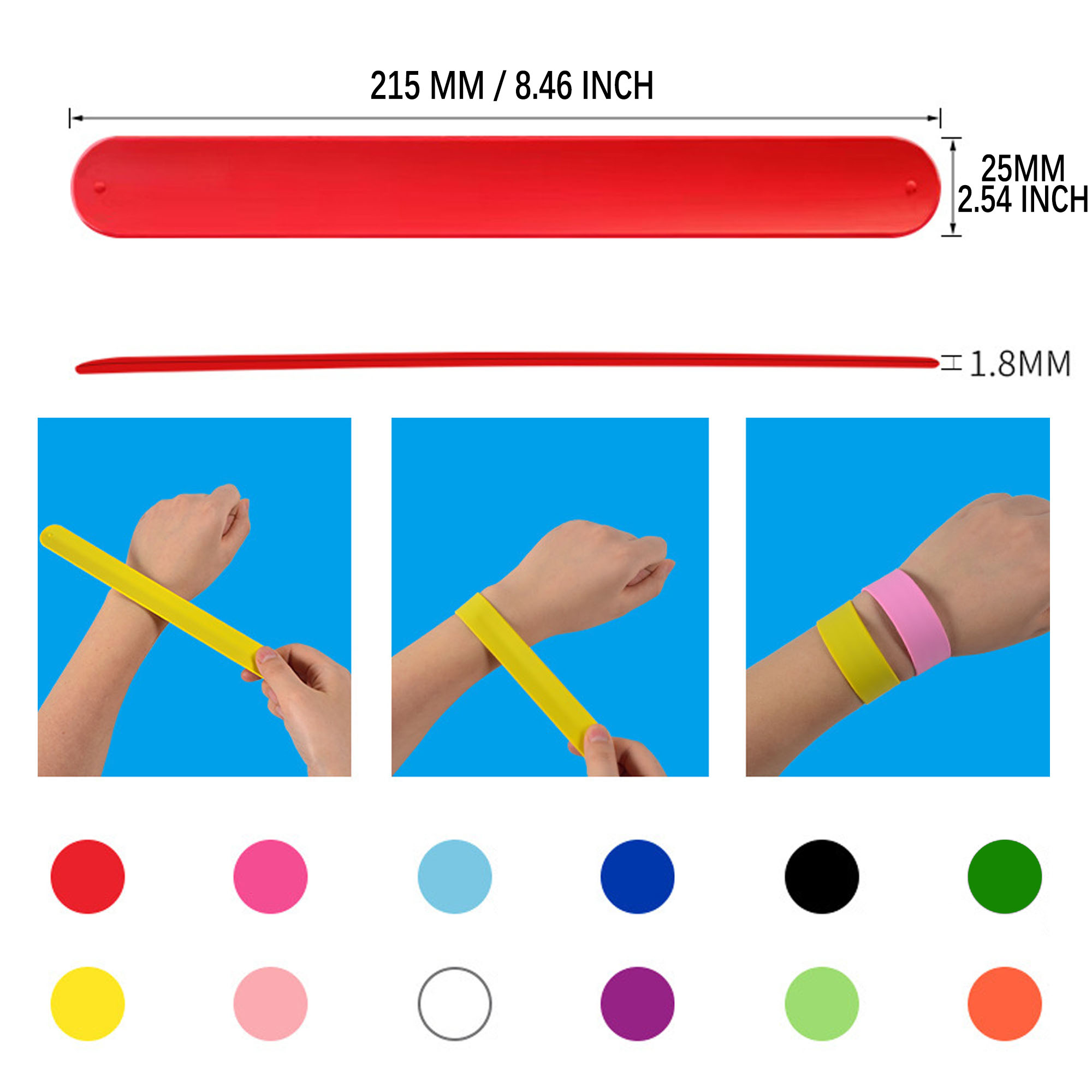Eco Friendly Silicone Slap Wristbands 3