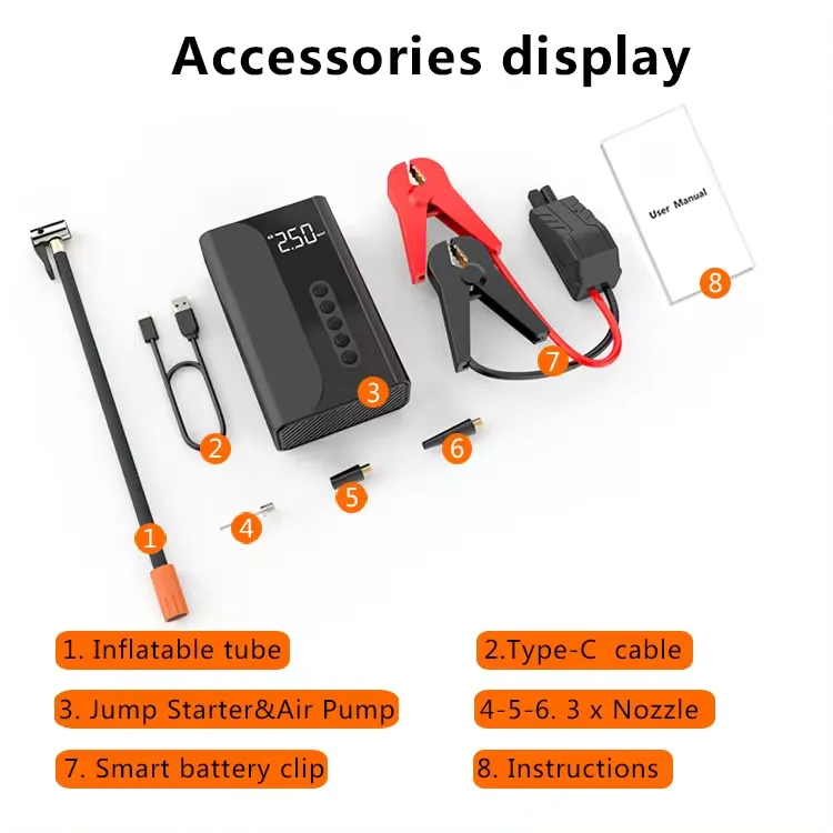 Portable Car Jump Starter with Air Compressor 1