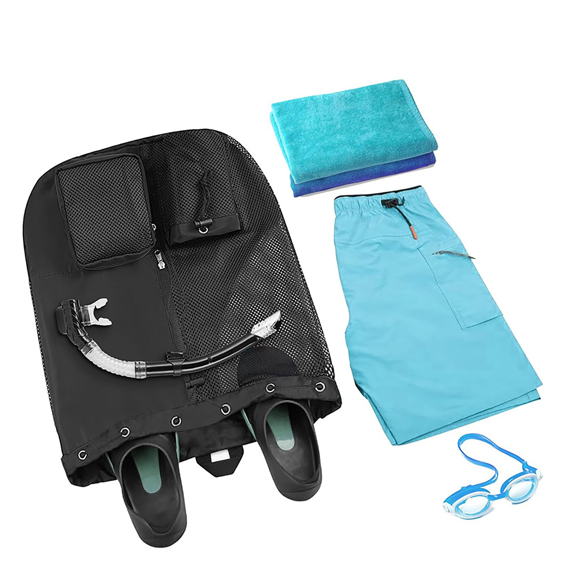 Drawstring Ventilator Mesh Equipment Bag 12