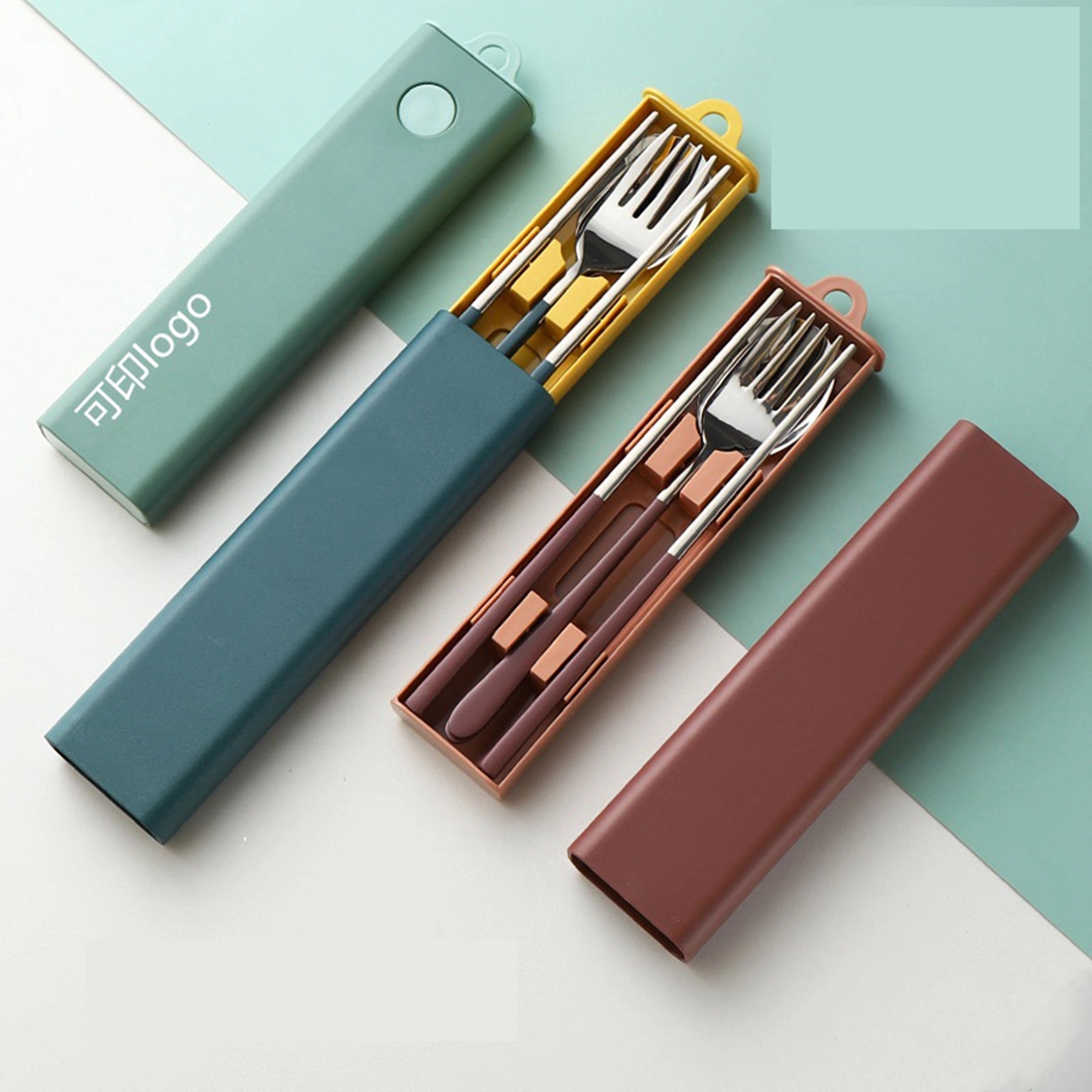 3 Pcs Stainless Steel Travel Utensils Set with Case 6