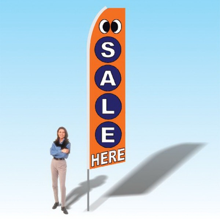 15FT Sale Here Orange Advertising Banner Flag 2