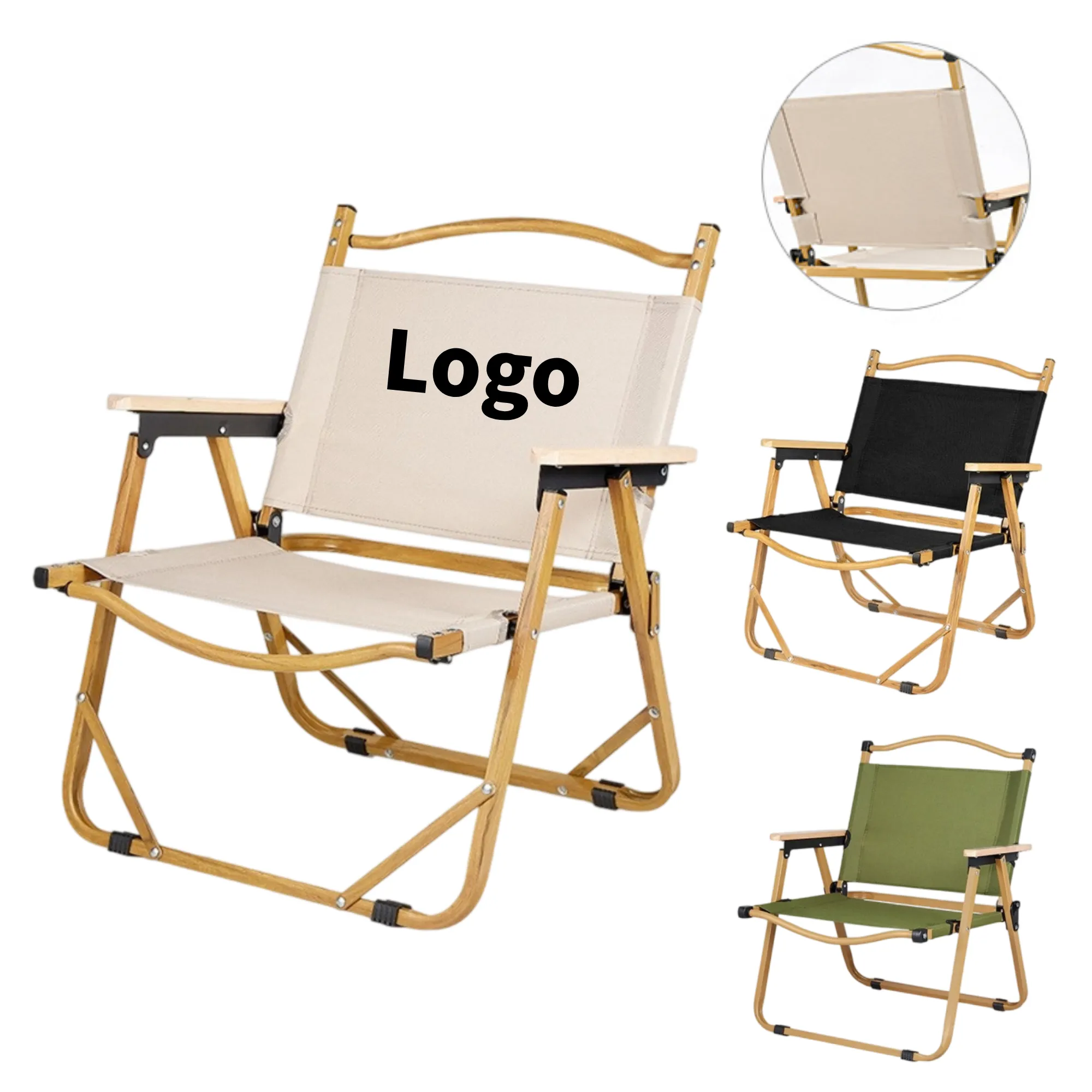 Customizable Foldable Wooden Camping Chair for Outdoor Event
