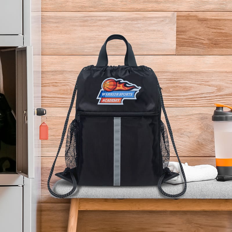 Drawstring Sports Backpack Bags With Bottle Holders 22