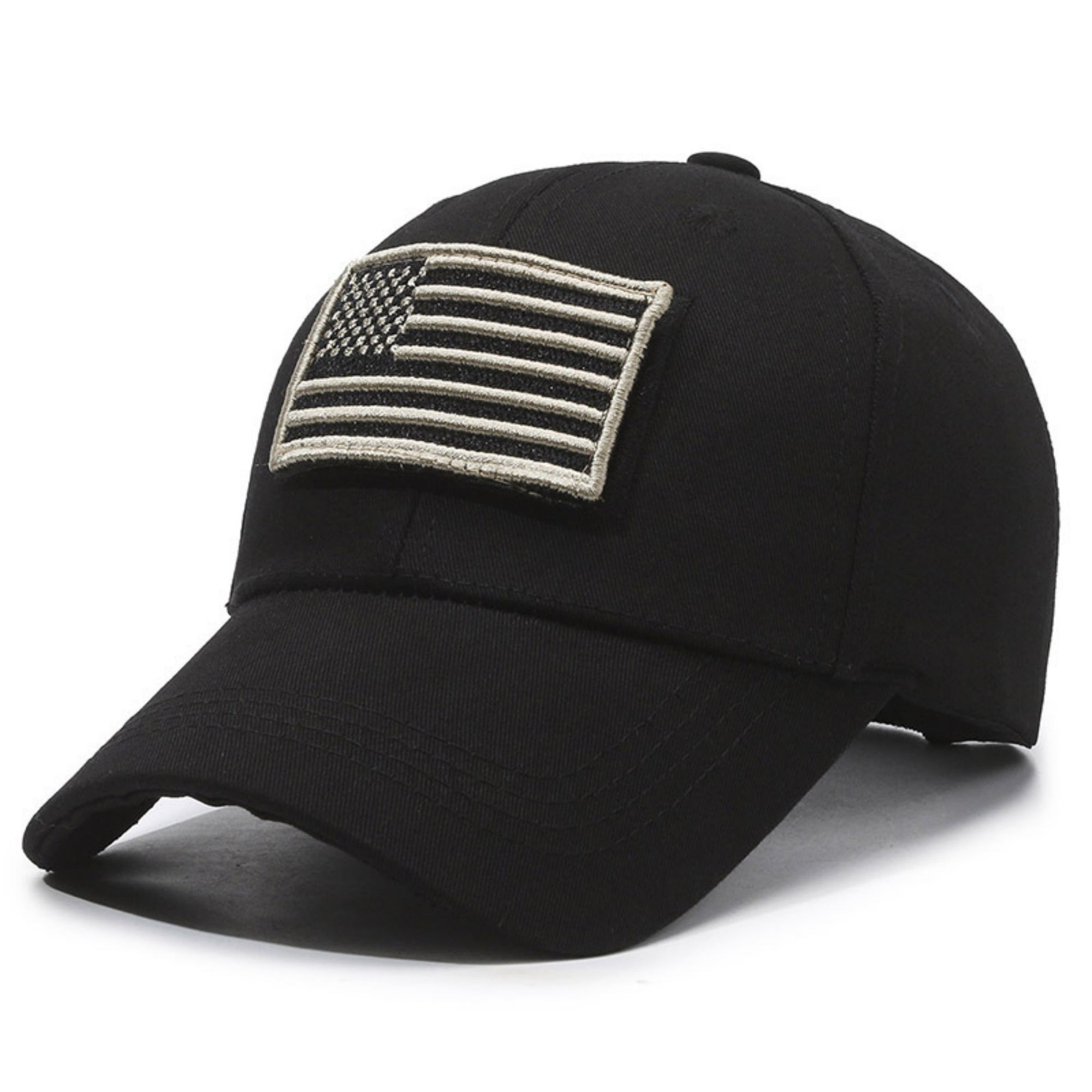 Camouflage Cotton Baseball Cap With Flag 15