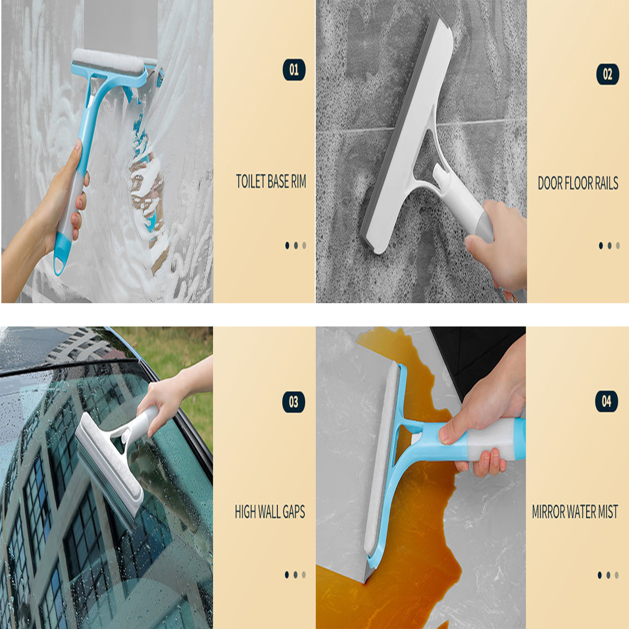 Windows Glass Cleaner Shower Squeegee With Spray Bottle 1