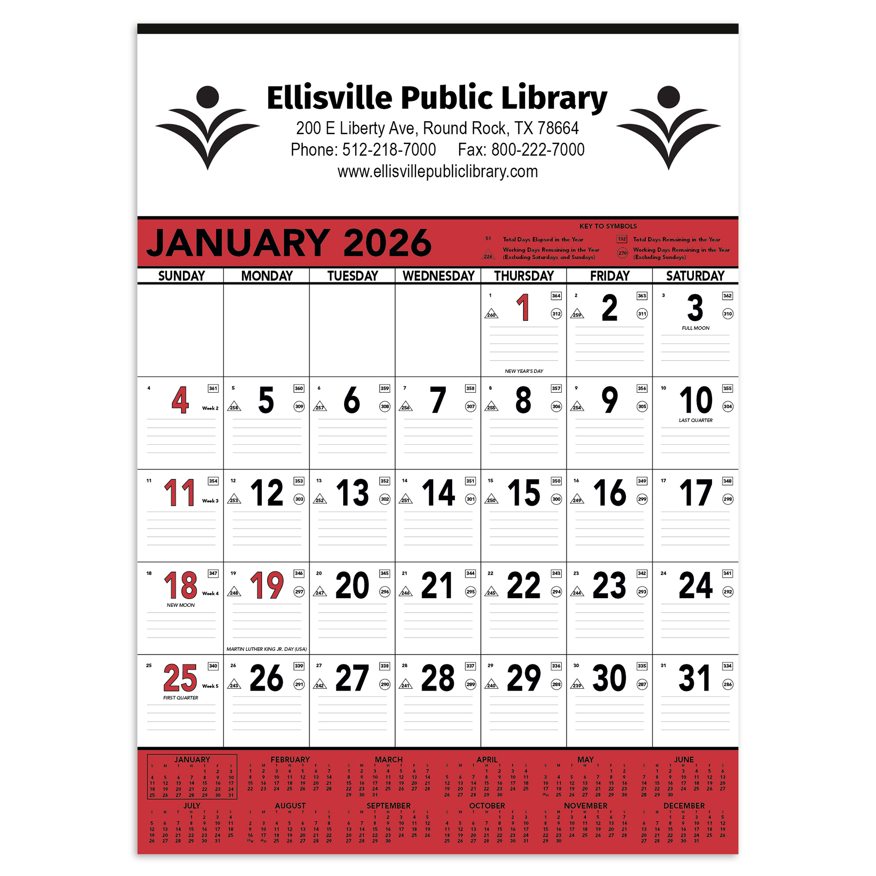 Commercial Contractor Calendar: Red & Black 2027 1