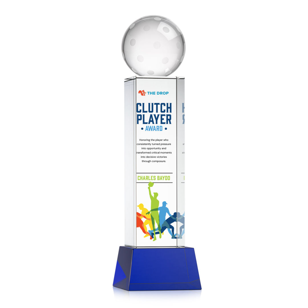 Pickleball VividPrint™ Award on Belcroft Base - Blue 13