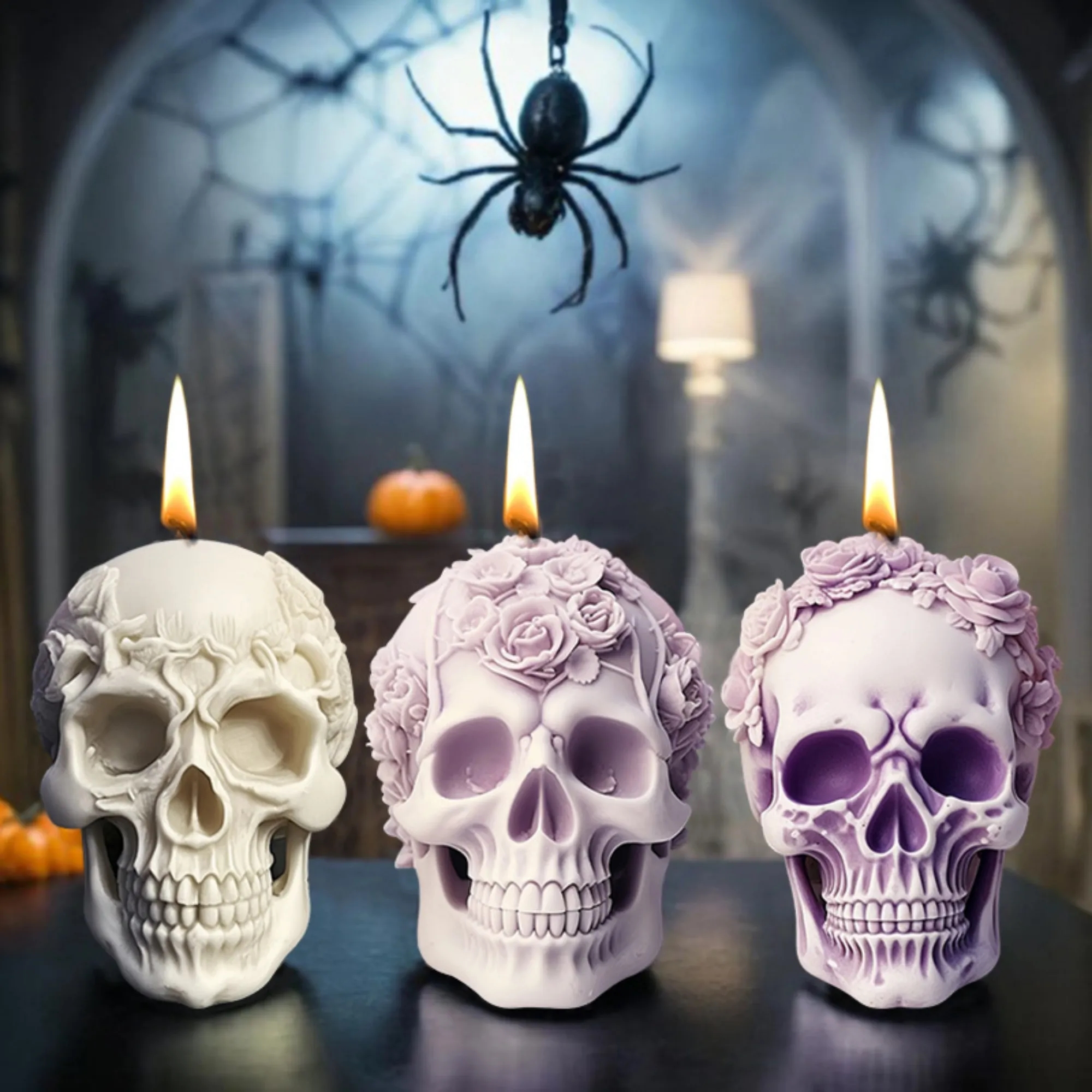 Rose Skull Silicone Mold Halloween Supply 3