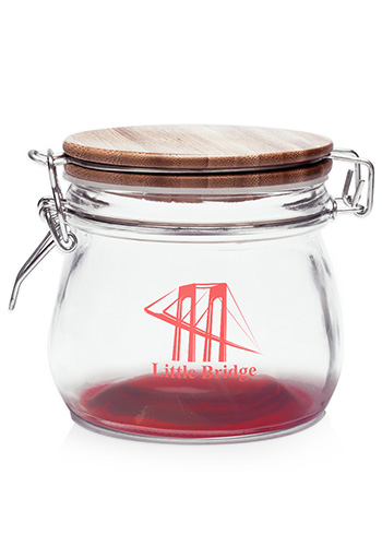 16 oz Glass Candy Jars with Wire Wooden Lids 5