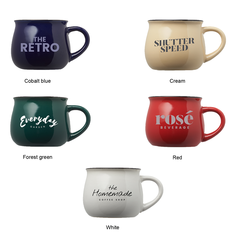 12 oz. Two-Tone Glossy Pottery Custom Coffee Mug 18