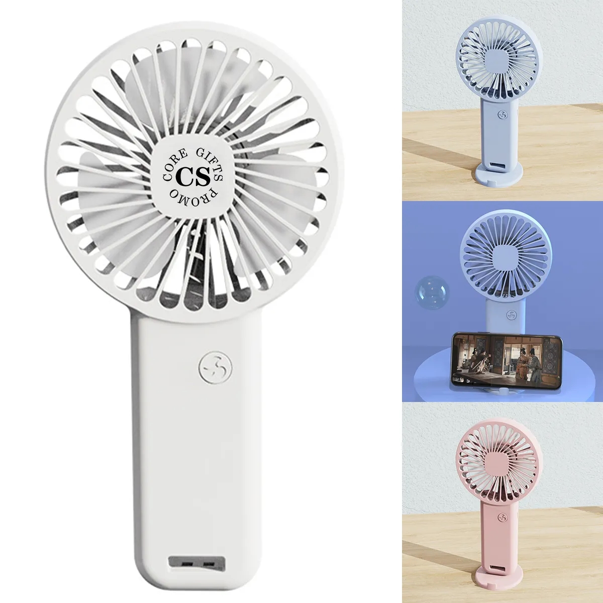 Handheld Desktop Fan With Phone Holder 1