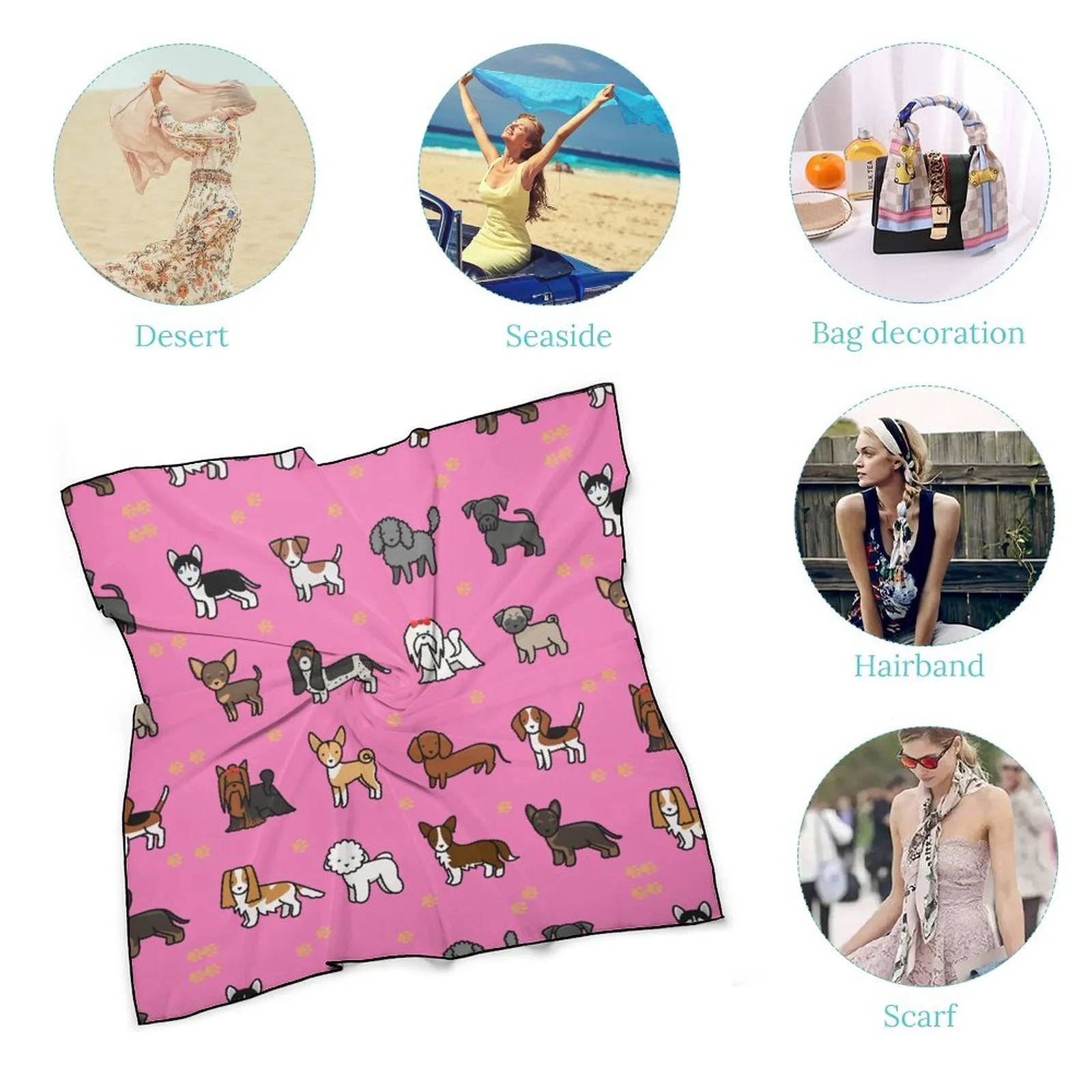 Polyester Fashion Scarf with Logo 7