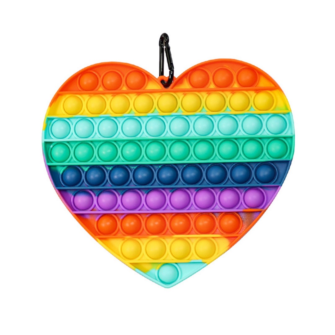 Heart Shape Rainbow Push Pop Bubble Fidget Toy 3