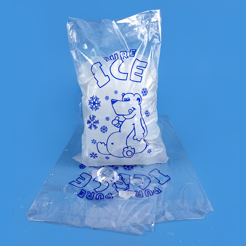8LB Plastic Ice Cube Bags W/Drawstring 2