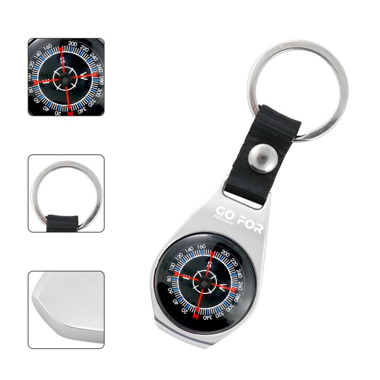 Shockproof Military Survival Gear Magnetic Compass Keychain 2