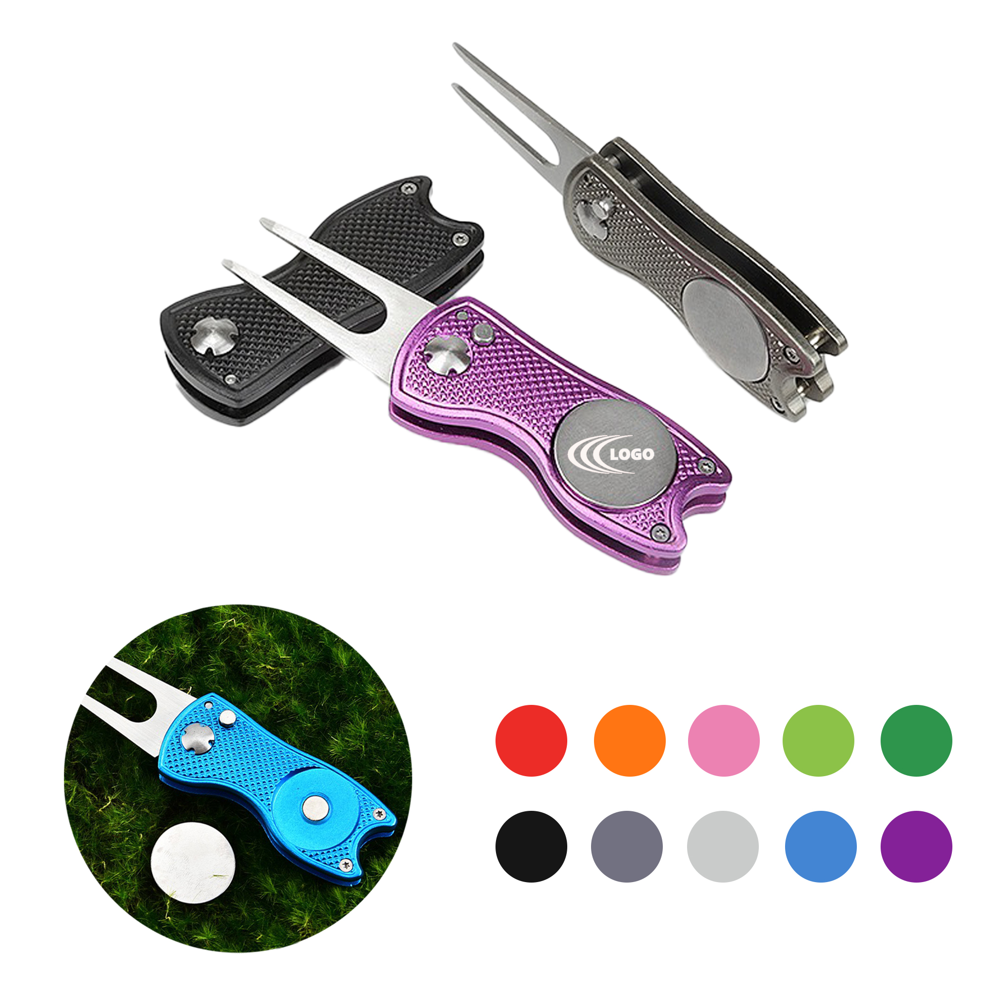 Foldable Metal Golf Divot Tool 1