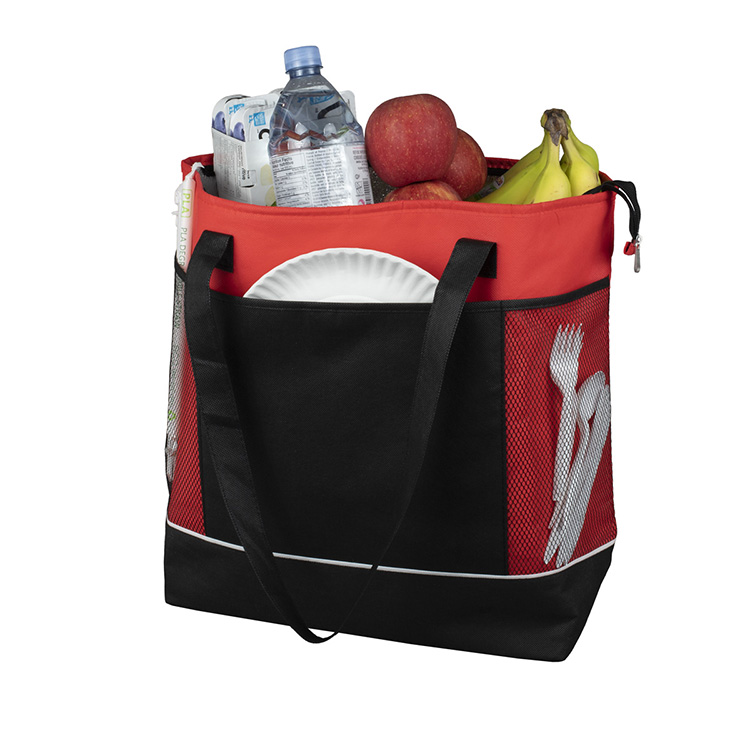 22"W x 16"H x 7 ½"Gusset - "FROST LINE" Super-Sized Insulated Zipper Cooler Tote 9