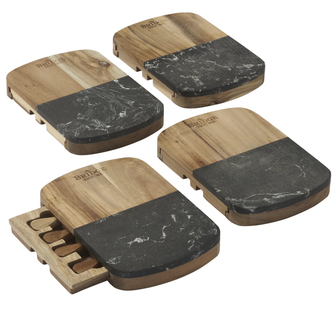 Black Marble Cheese Board Set with Knives 36
