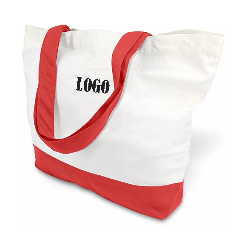 Large Two-Tone Canvas Tote Bag, custom tote bag with logo imprint 4