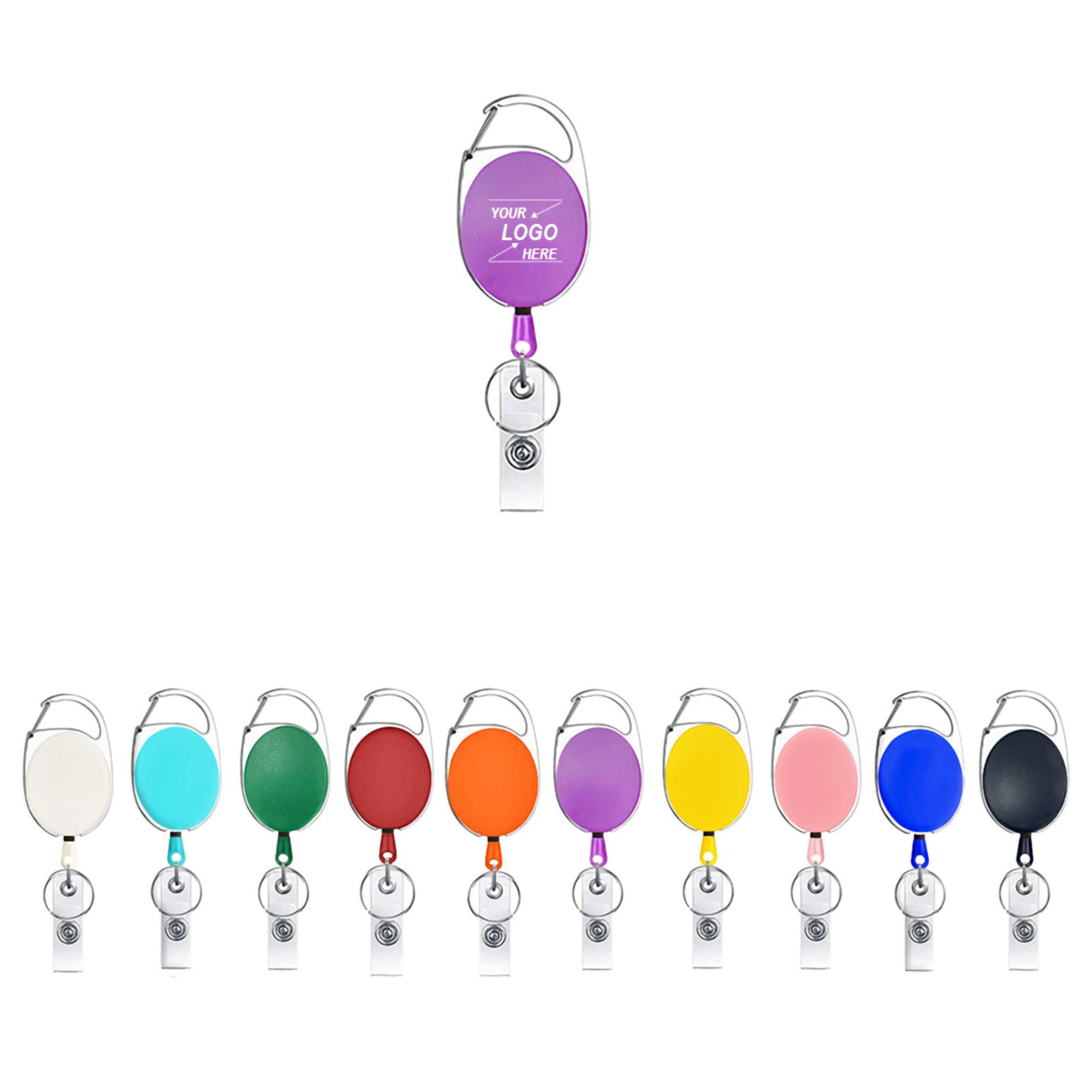 Retractable Plastic ID Badge Holder Clip 5