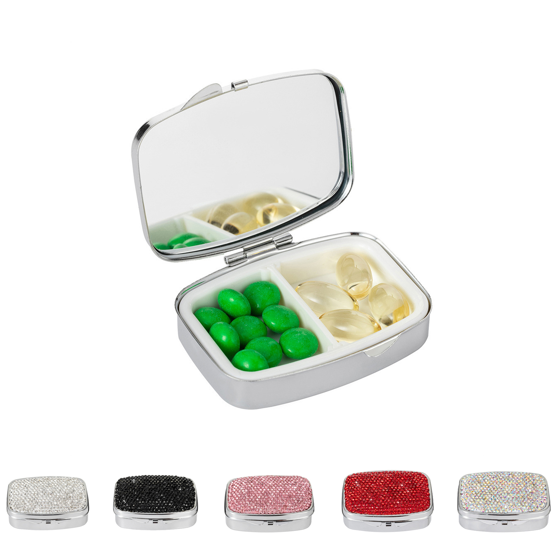 2-Compartment Pill Organizer with Bling 4