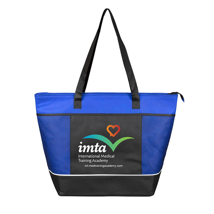 22"W x 16"H x 7 ½"Gusset - "FROST LINE" Super-Sized Insulated Zipper Cooler Tote 62