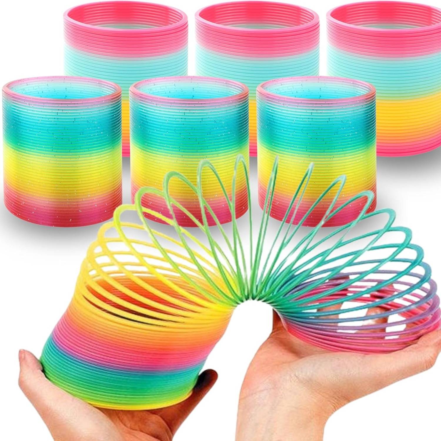 Kids Rainbow Plastic Coil Spring 7
