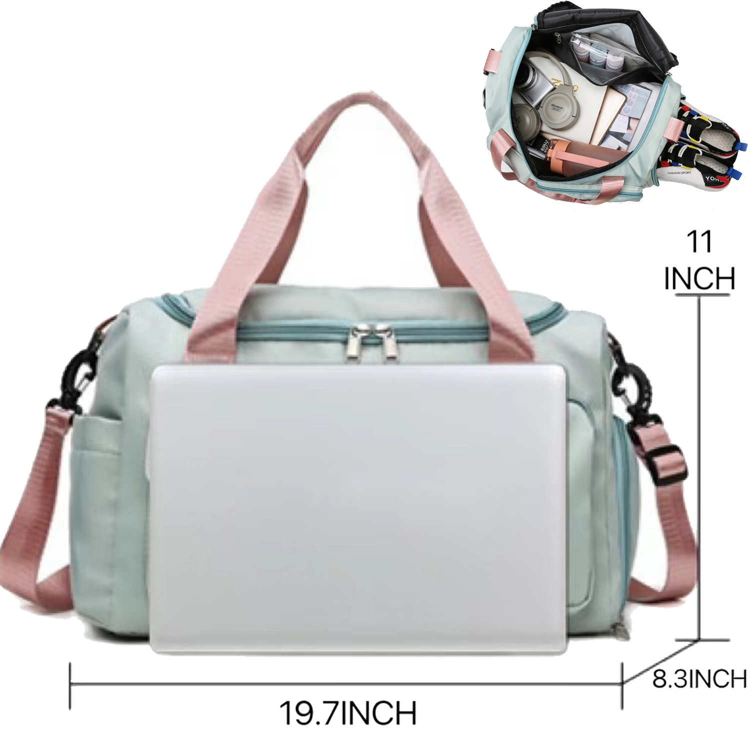 Small Waterproof Gym Bag for Women Carry On Weekender Bag 2