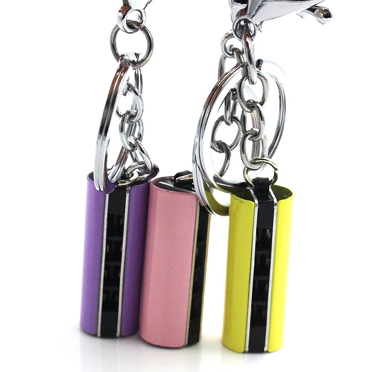 8 Tone 4 Holes Mini Harmonica Keychain 2