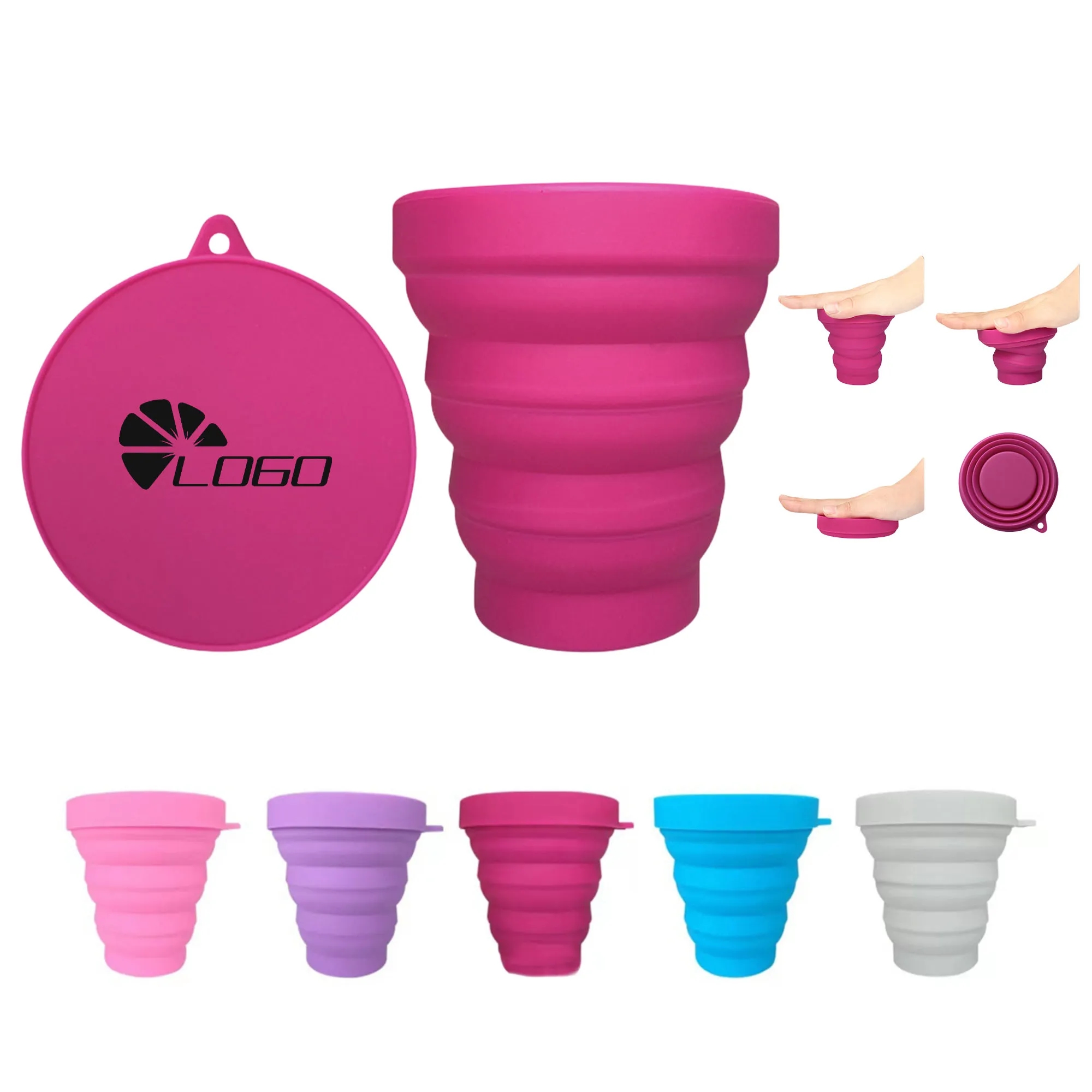 7Oz Silicone Folding Water Cup 2