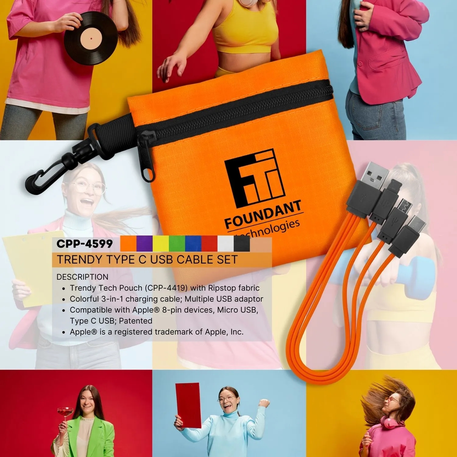 TRENDY TYPE C USB CABLE SET 17