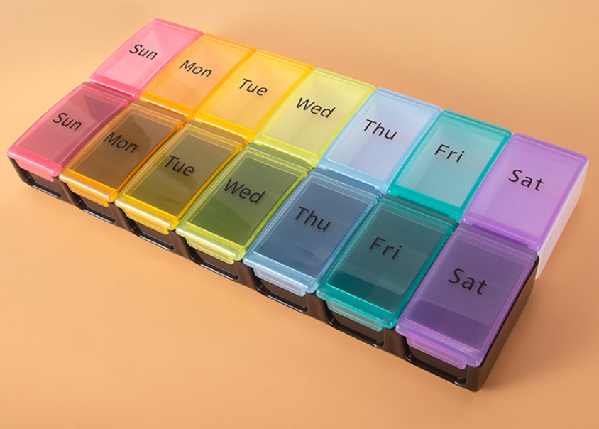 BPA Free Weekly Pill Organizer Box Case 4