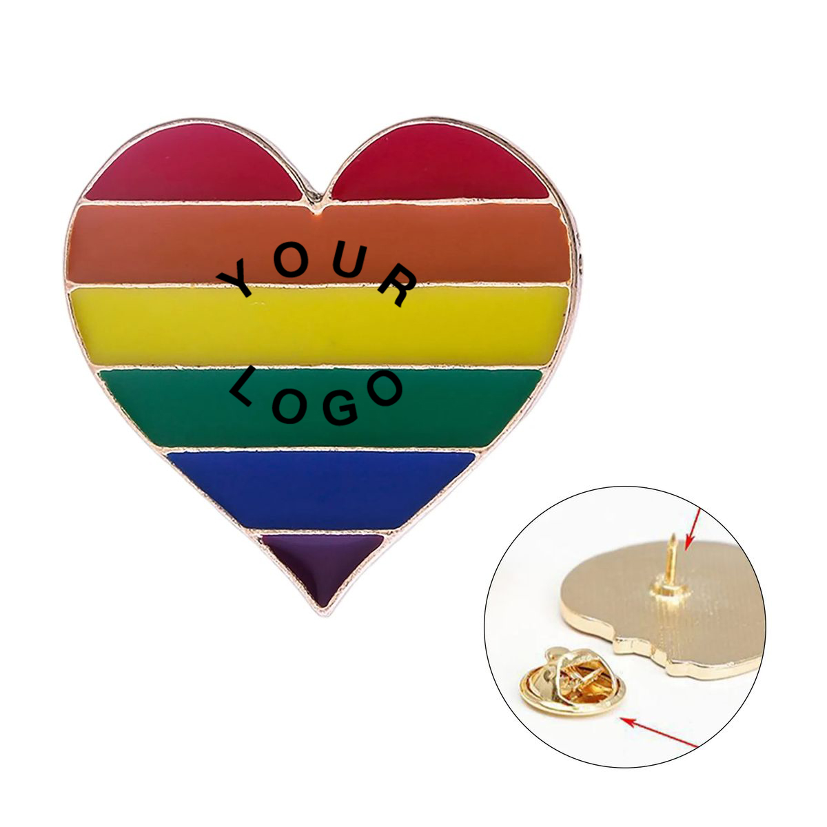 LGBT Pride Pin Rainbow Design 1 Inch Size 1