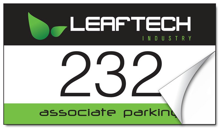 White Vinyl Parking Permit Sticker / Decal - UV-Coated Vinyl - 3.5x2 1