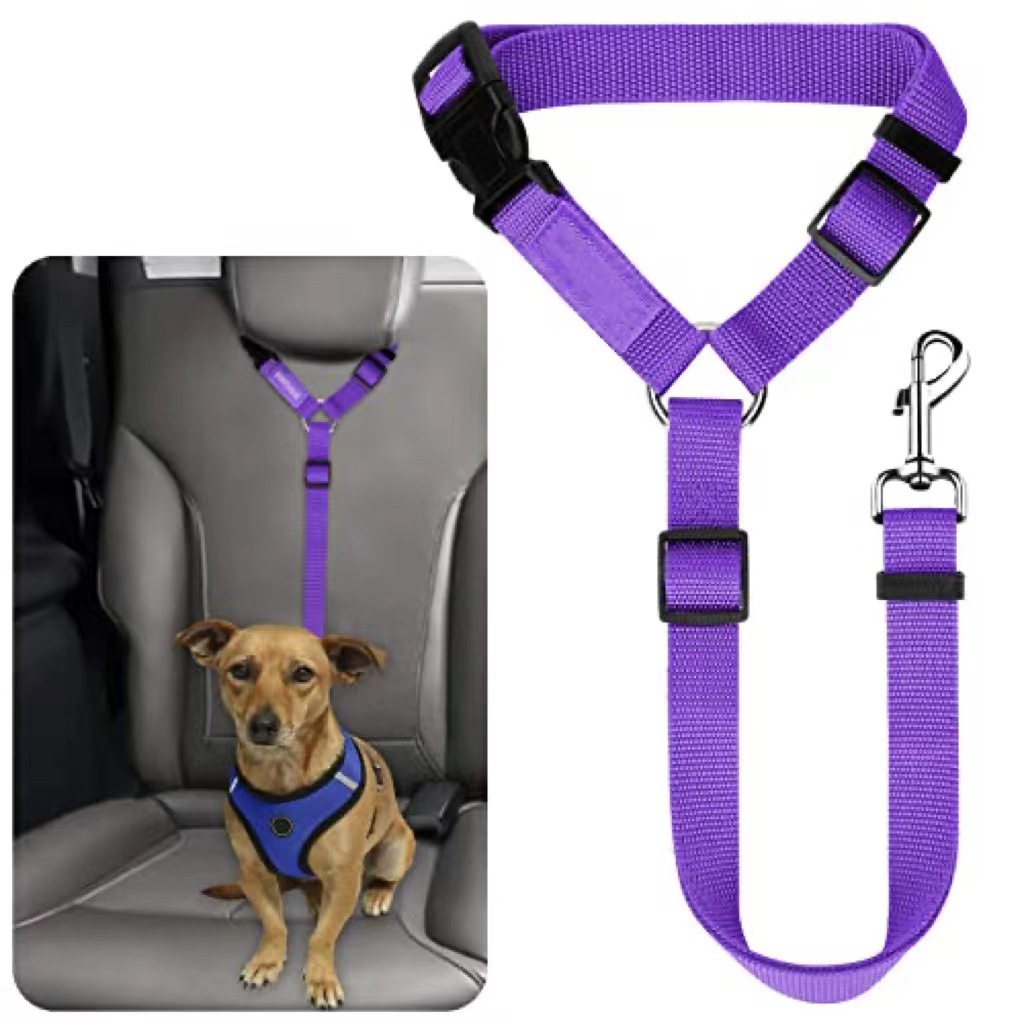 2 Packs Adjustable Dog Cat Safety Seat Belt In Car 13