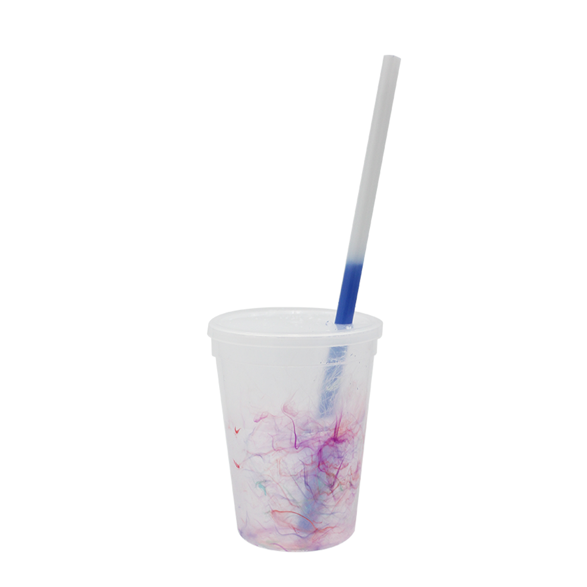 Mood 12 oz. Rainbow Confetti Cup/Straw/Lid Set 8