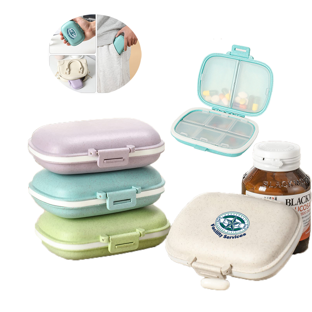 Daily Pill Organizer, 8 Compartments Portable Pill Case 2