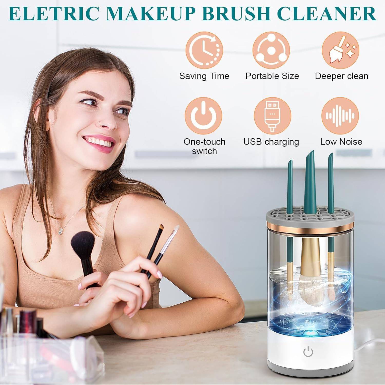 Portable USB Automatic Electric Makeup Brush Cleaner 2