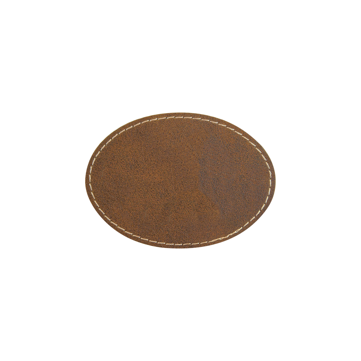3" x 2" Rustic/Gold Leatherette Oval Patch with Adhesive 2