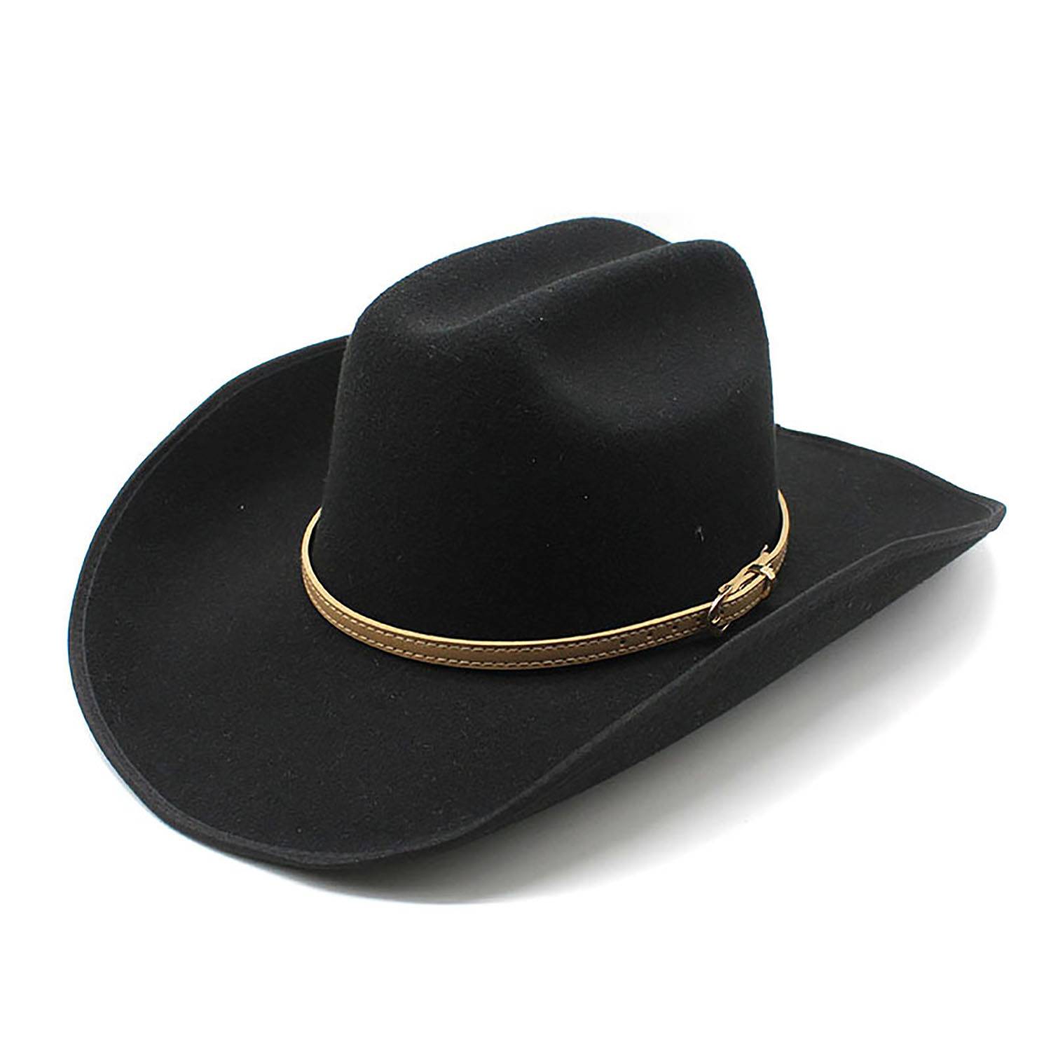 Classic Wool Cowboy Hat with Metallic Buckle 4