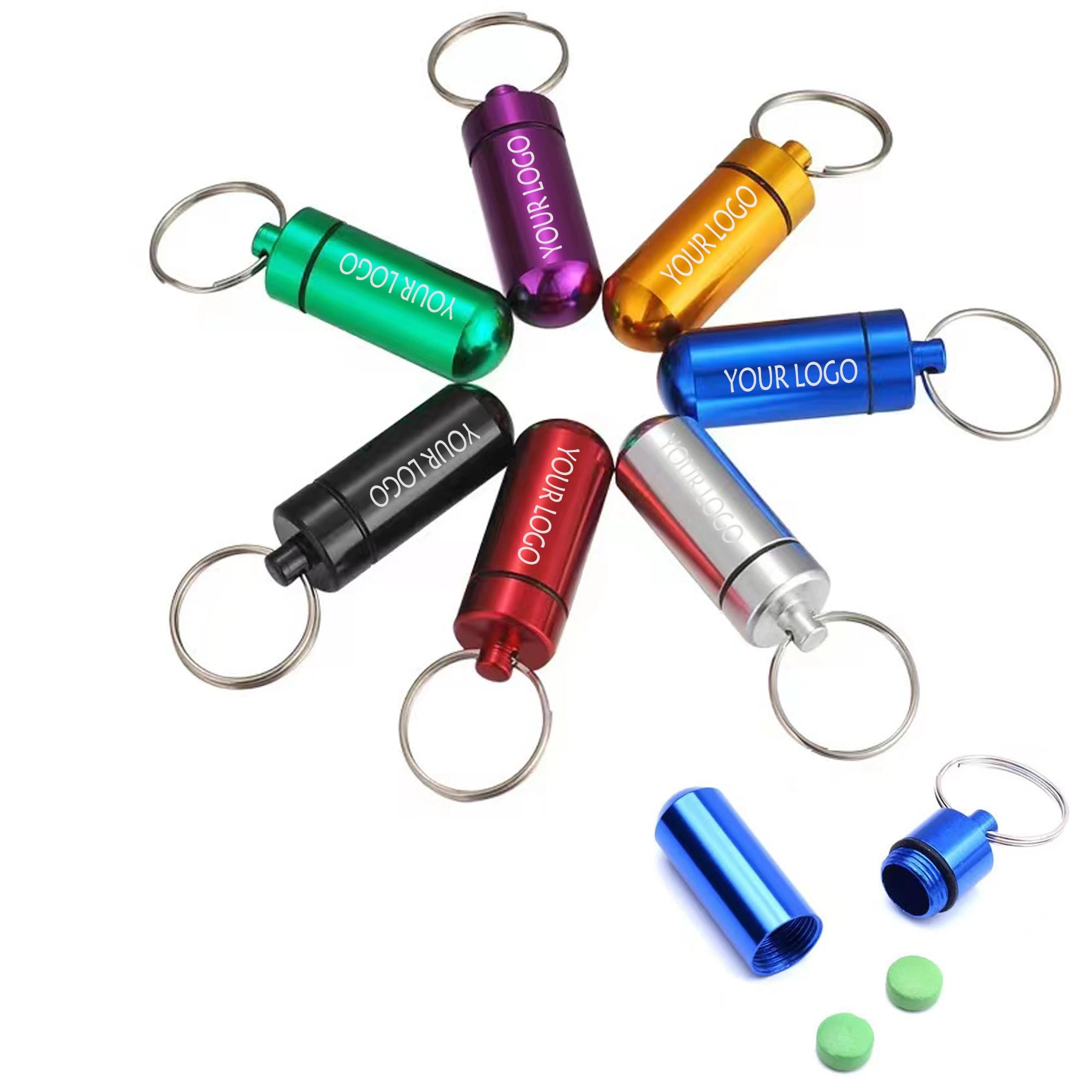 Waterproof Keychain Mini Pill Container MOQ 100pcs 2
