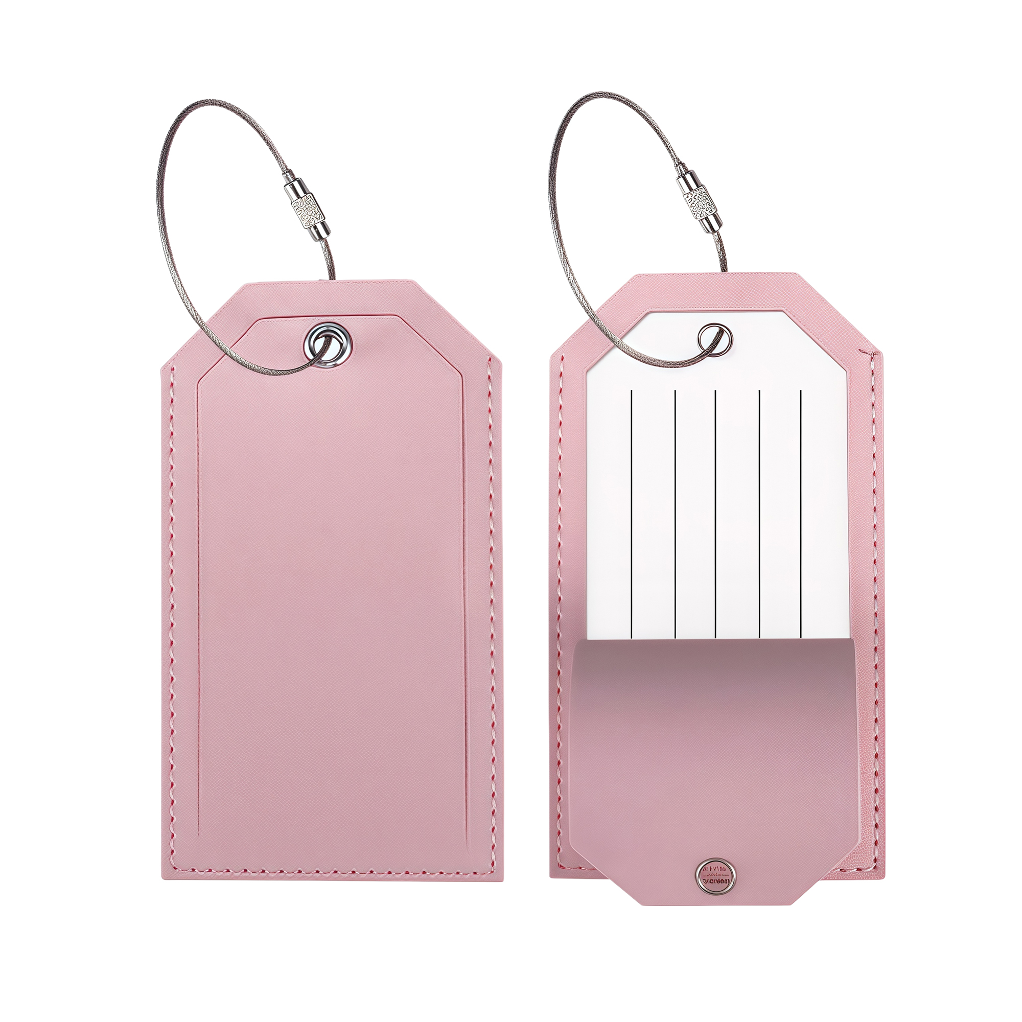 Metal Lanyard Leather Luggage Tag 9